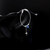 Aquamarine & Kyanite Bead Hoop Earrings