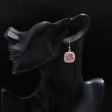 Solid 925 Silver Rose Quartz Earrings with Earwire