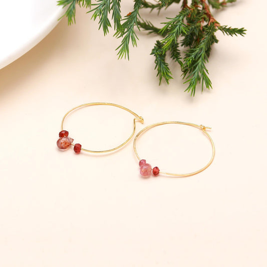 925 Sterling Silver Sapphire Hoop Earrings