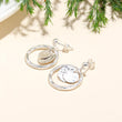 925 Sterling Silver Geometric Circle Earring in Hammered Texture Stud Earring