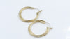 Brass Hoop Earrings with 925 Silver Closure
