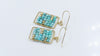 Turquoise Dangle Earrings with Abacus Drops Hypoallergenic Brass