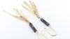 Brass Feather Earrings with Raw Black Tourmaline