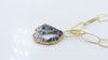 Slice Drusy Gemstone Brass Necklace
