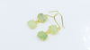 Brass Green Prehnite Dangle Earrings